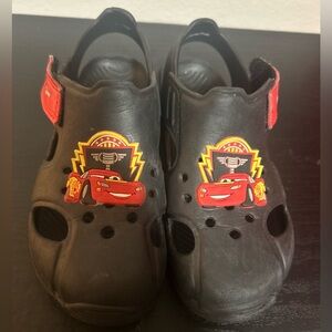 Lightning McQueen toddler crocs/ velcro slip-ons- size 10(run a tad small)